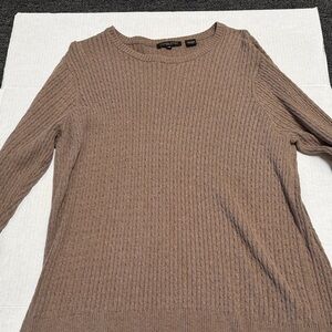 JEANNE PIERRE Brown Ribbed Sweater
